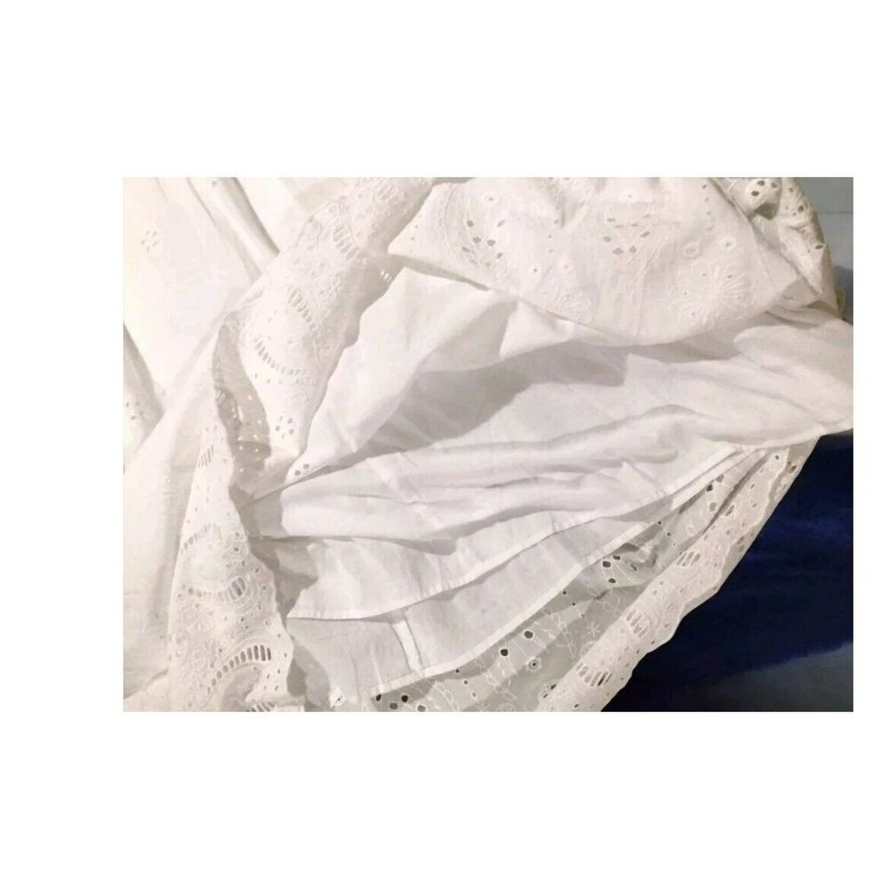 Zara The Mariah Dress Sz XS White Eyelet Embroidered  Fairy Peasant 5598 … - Picture 7 of 10